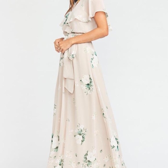 NWT Show Me Your MuMu Audrey Maxi Floral Dress Pink and Cream Small - Picture 3 of 14